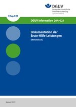 DGUV Information 204-021 - Dokumentation der Erste-Hilfe-Leistungen (Meldeblock)