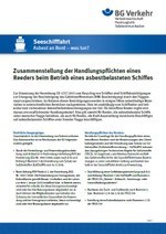 Asbest an Bord - was tun? Zusammenstellung der Handlungspflichten eines Reeders beim Betrieb eines asbestbelasteten Schiffes