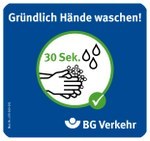 Aufkleber: Gründlich Hände waschen!