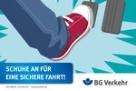 Aufkleber: Schuhe an für eine sichere Fahrt!