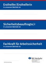 Aushang: Ersthelfer, Sicherheitsbeauftragter und Fachkraft für Arbeitssicherheit (DIN A4)