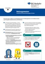 Unterweisungskarte B1: Rettungswesten (Persönliche Schutzausrüstung gegen Ertrinken)