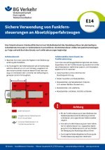 Unterweisungskarte E14: Sichere Verwendung von Funkfernsteuerungen an Absetzkipperfahrzeugen