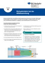 Unterweisungskarte E5: Rückwärtsfahrt bei der Abfallsammlung