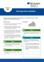 Unterweisungskarte G5: Fahrzeug sicher abstellen