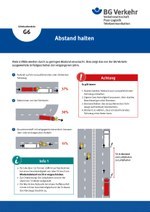 Unterweisungskarte G6: Abstand halten