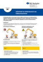 Unterweisungskarte M1: Aufenthalt im Gefahrbereich von Erdbaumaschinen