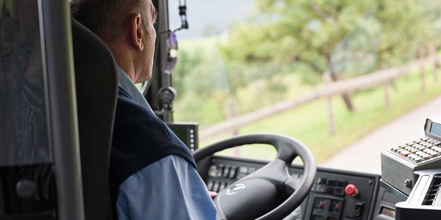 Busfahrer hinterm Steuer