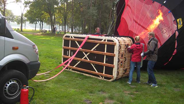 Ballon auf Startplatz