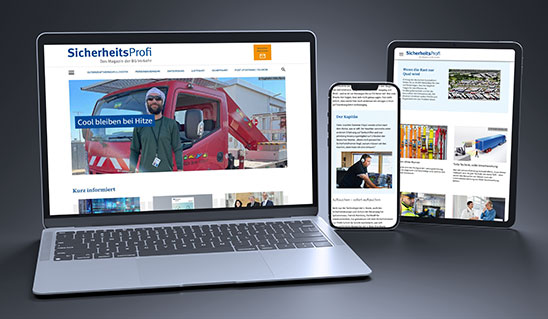 Laptop, Smartphone und Tablet zeigen das Webmagazin