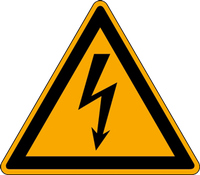 Warnschild vor elektrischer Spannung